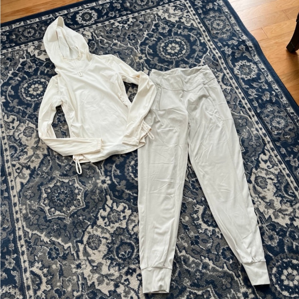 Women's Cream Hoodie and Jogger Set